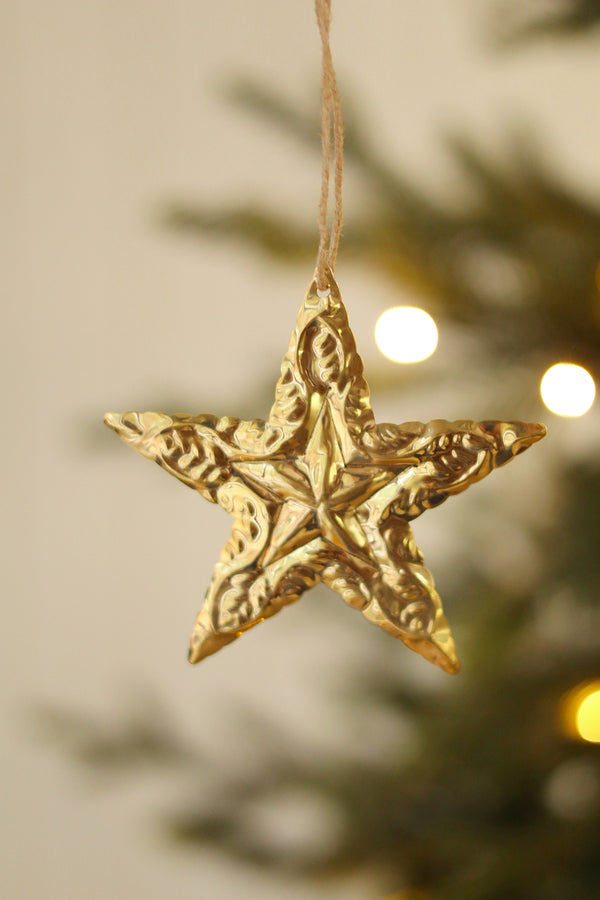 Gilded Press Holiday Ornament, Star