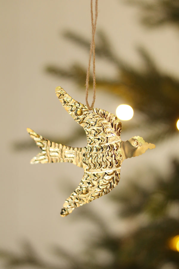 Gilded Press Holiday Ornament, Bird