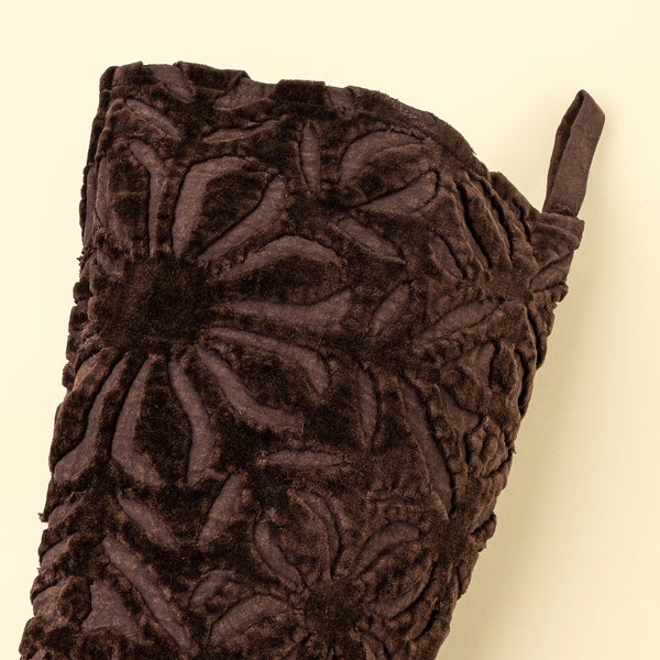 Velvet Cutwork Stocking, Sangria