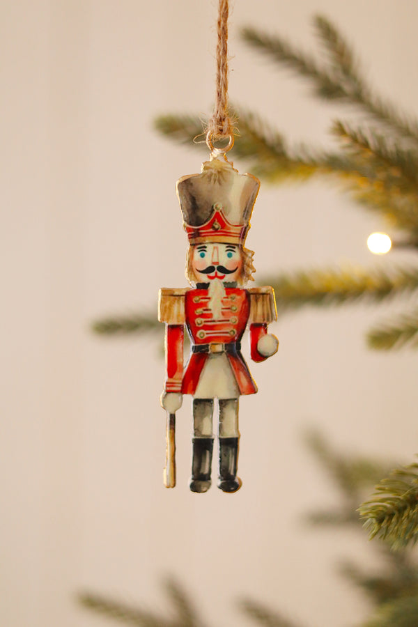Keepsake Iron Holiday Ornament, Red/White Nutcracker