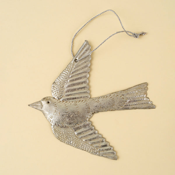 Silver Songbird Holiday Ornament