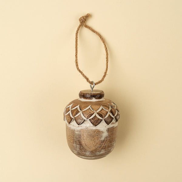 Wooden Acorn Holiday Ornament