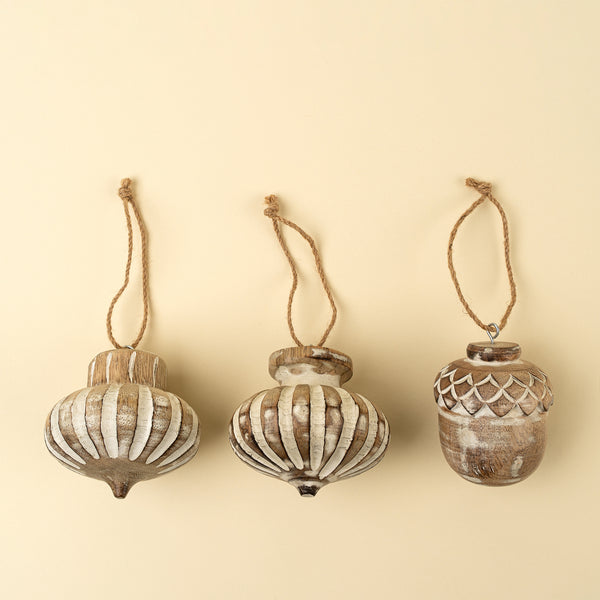 Wooden Acorn Holiday Ornament