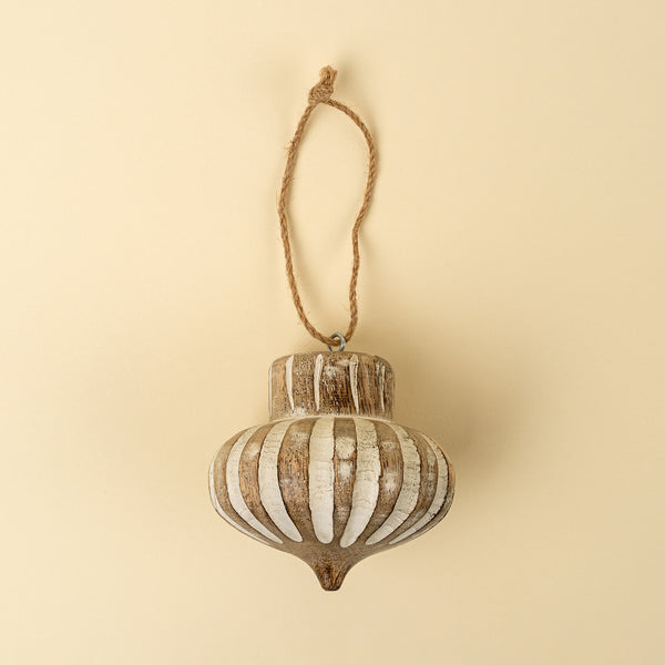 Wooden Spindle Holiday Ornament, Classic