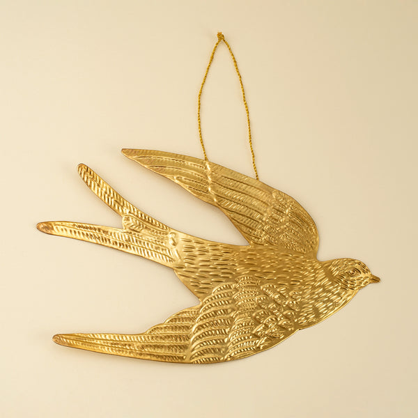 Dove Milagro Holiday Ornament L, Antique Brass