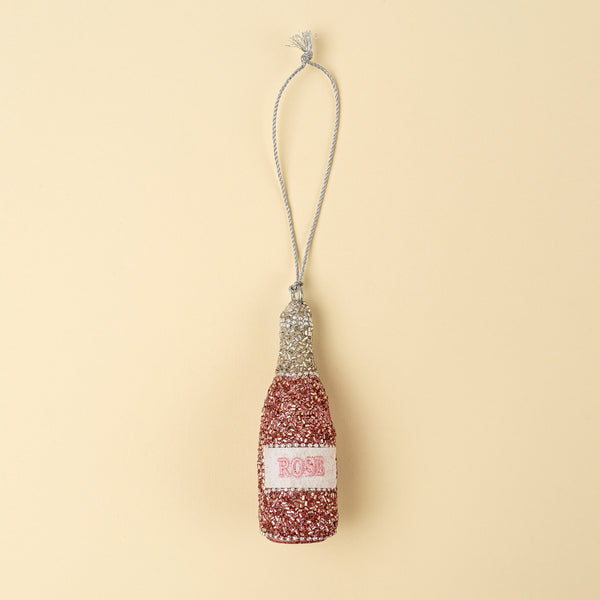 Rose Bottle Beaded Holiday Ornament