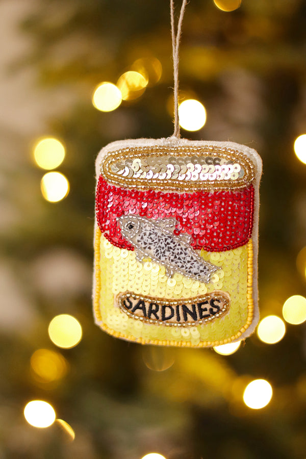 Beaded Sardines Holiday Ornament
