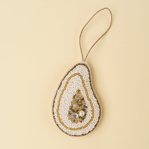 Beaded Oyster Holiday Ornament