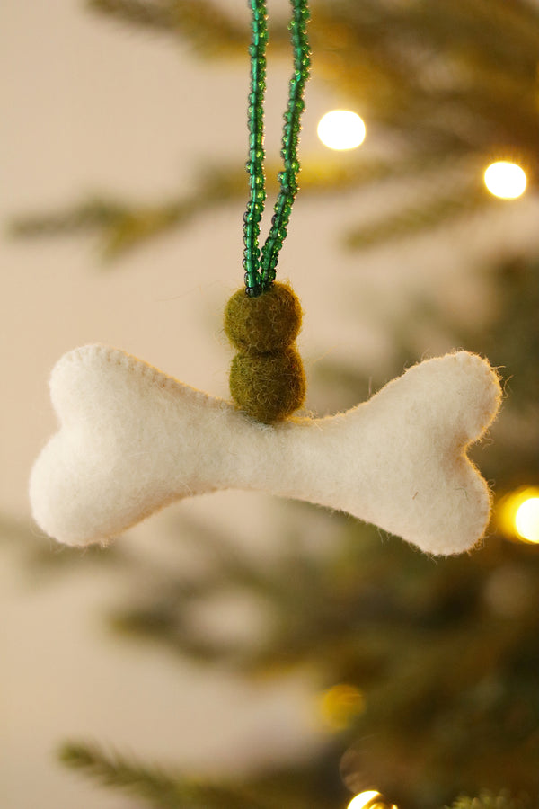 Dog Bone Felt Ornament