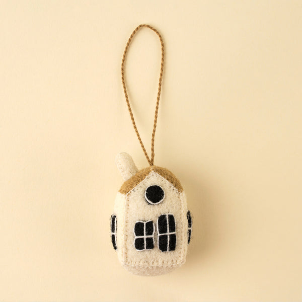 Felt House Ornament, Cream