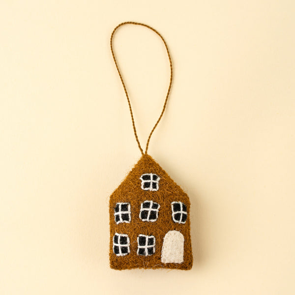 Felt House Ornament, Brown