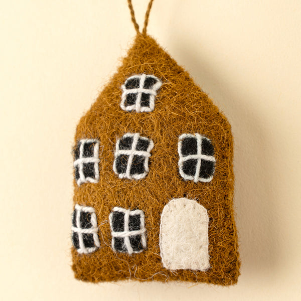Felt House Ornament, Brown