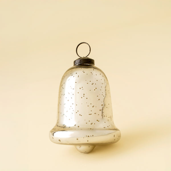Silver Glass Bell Ornament S