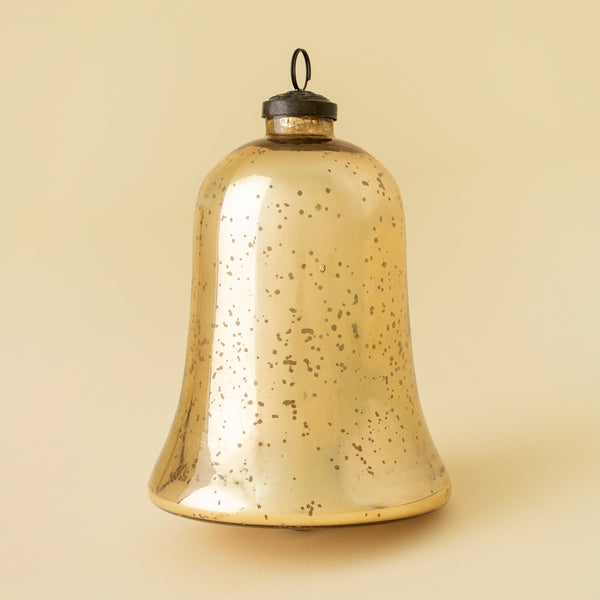 Gold Glass Bell Ornament L