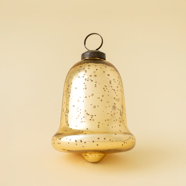 Gold Glass Bell Ornament S