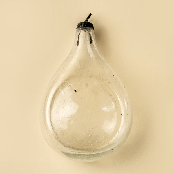 Recycled Vintage Pear Ornament, Clear
