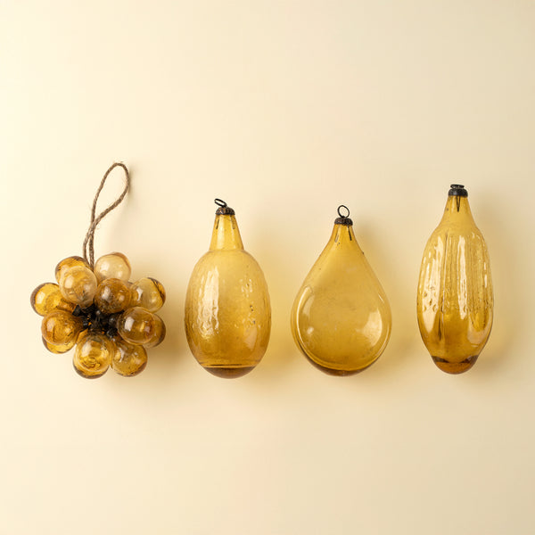Recycled Vintage Lemon Ornament, Gold