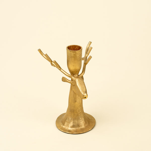 Reindeer Forged Candlestick