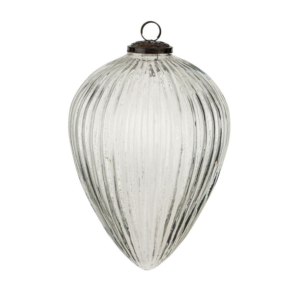Giant Glass Egg Holiday Ornament L, Clear