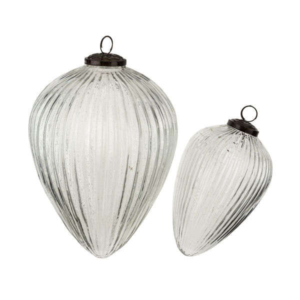 Giant Glass Egg Holiday Ornament L, Clear