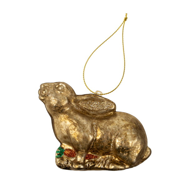 Golden Rabbit Holiday Ornament