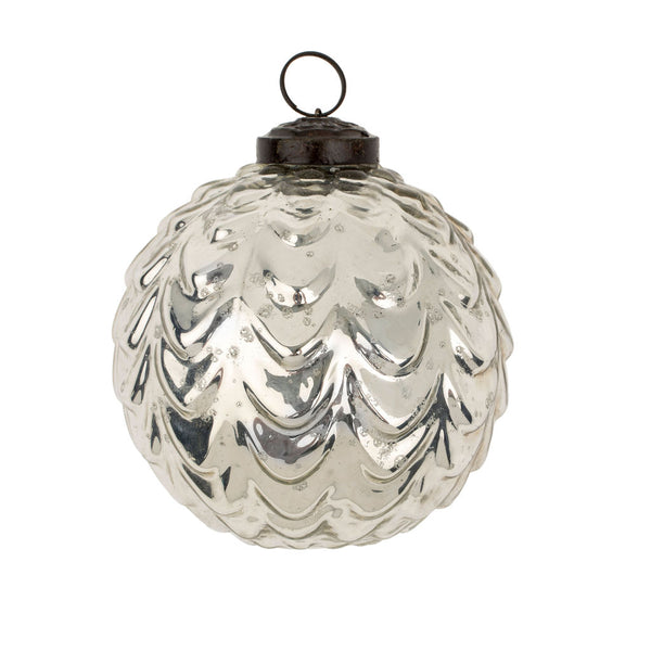 Silverfrost Holiday Ornament L, Waves