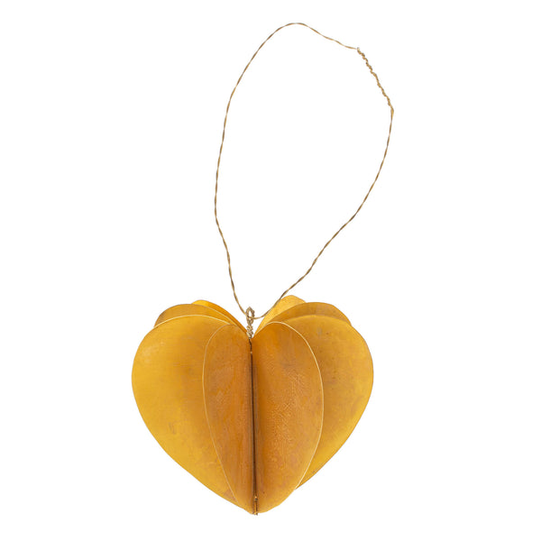 Brass Heart Origami Ornament L