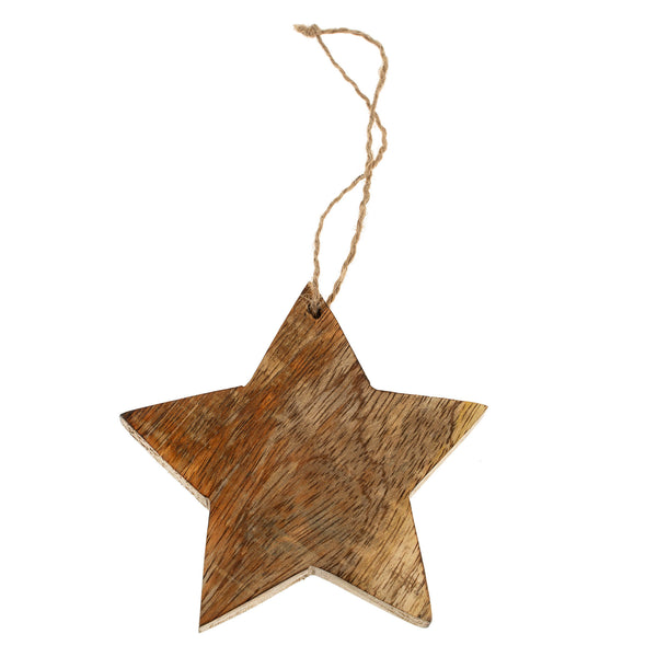 Wooden Star Ornament, Natural