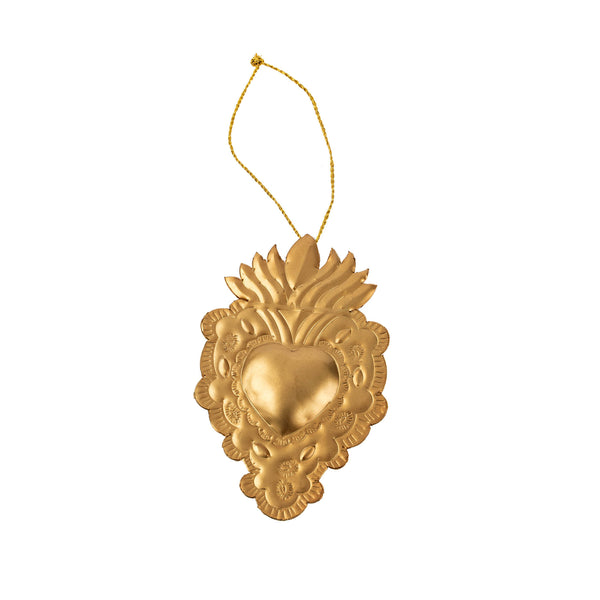 Flaming Heart Milagro Ornament S