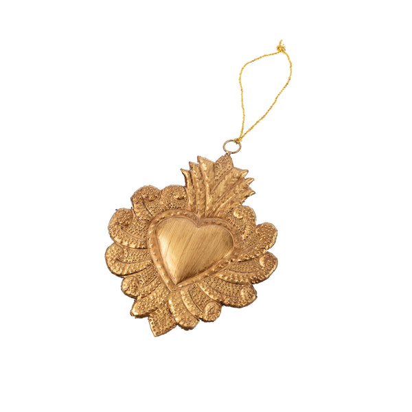 Flaming Heart Milagro Ornament M