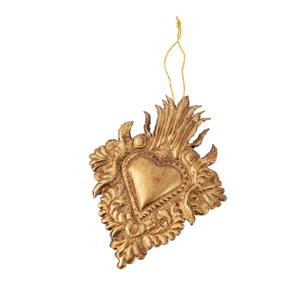 Flaming Heart Milagro Ornament L