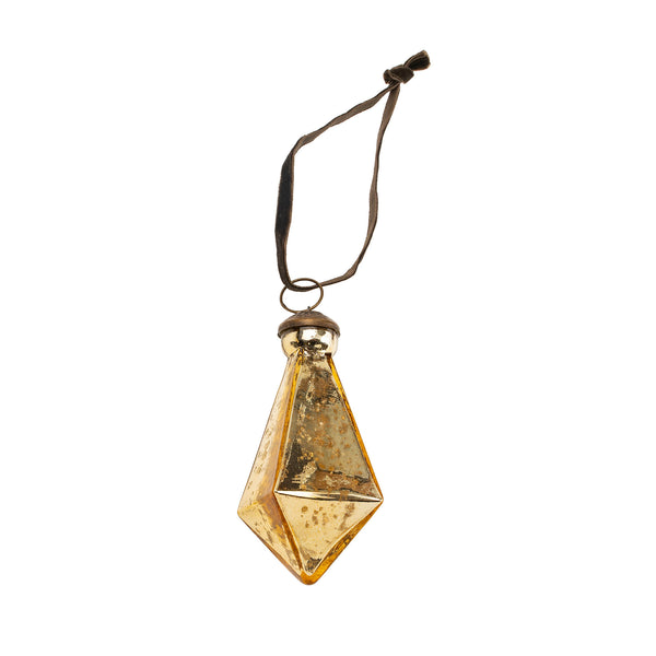 Diamond Droplet Holiday Ornament L, Gold