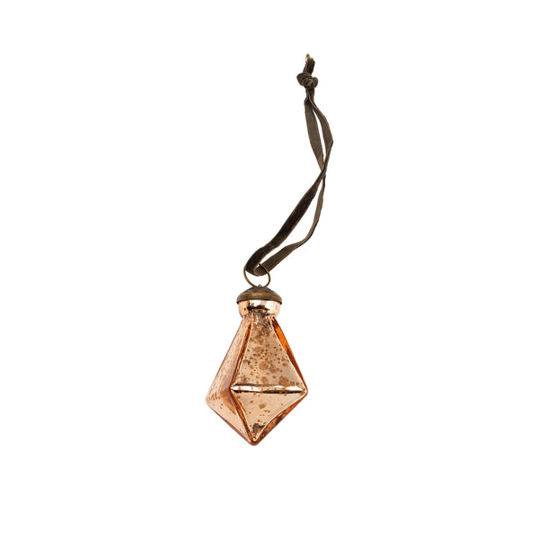 Diamond Droplet Holiday Ornament S, Copper