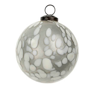 Confetti Glass Ornament L, White