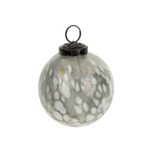 Confetti Glass Ornament S, White