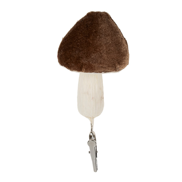 Mushroom Ornament Clip, Brown