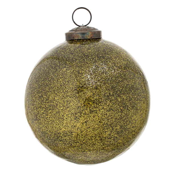 Glitter Ball Ornament L Green