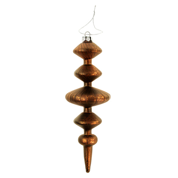 Gracie Spindle Glass Ornament, Brown