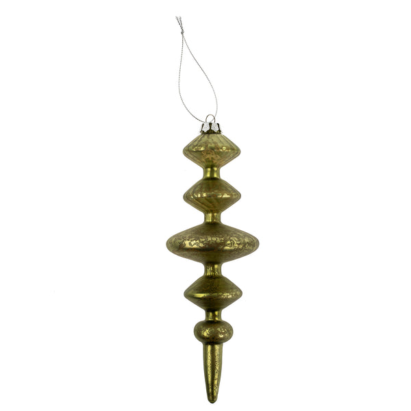 Gracie Spindle Glass Ornament, Light Green