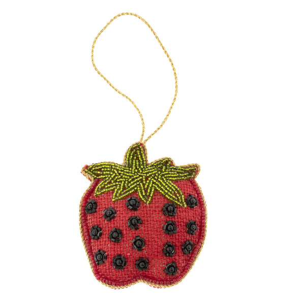 Strawberry Zardozi Ornament