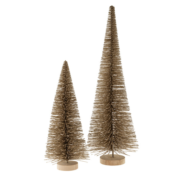 Tall Bottle Brush Tree S, Champagne Sparkle