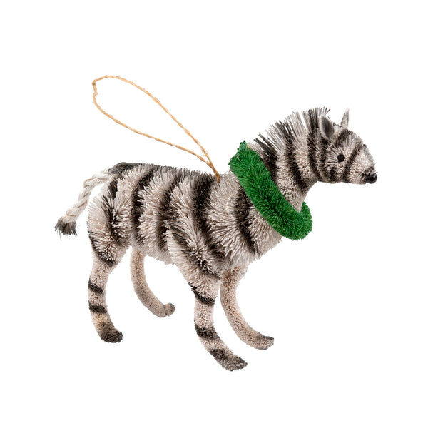 Zebra with Wreath Ornament