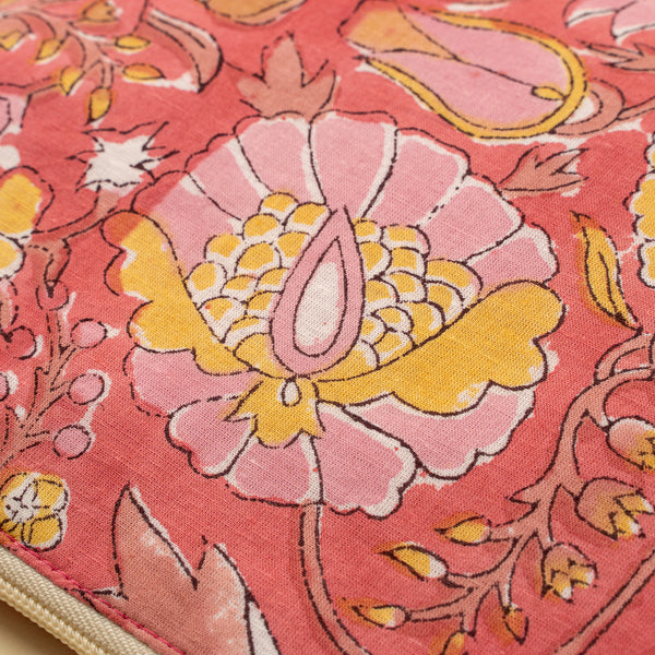 Block Print Pouch, Pink