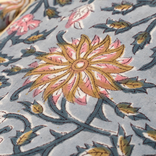 Block Print Pouch, Blue