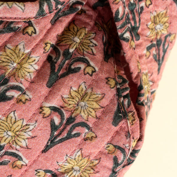 Block Print Knot Vanity Bag, Pink