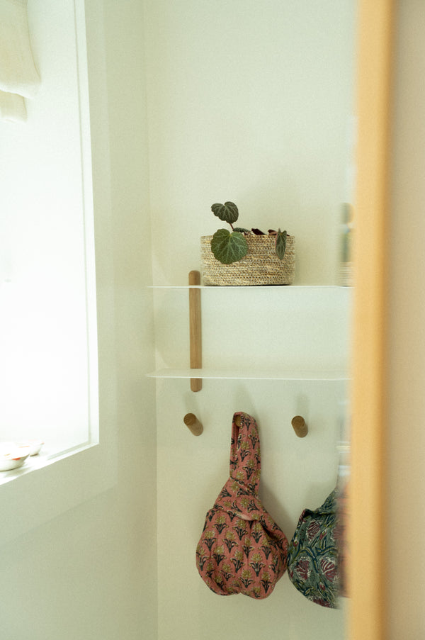 Block Print Knot Vanity Bag, Pink