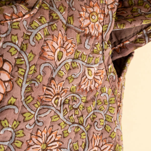 Block Print Knot Vanity Bag, Peach