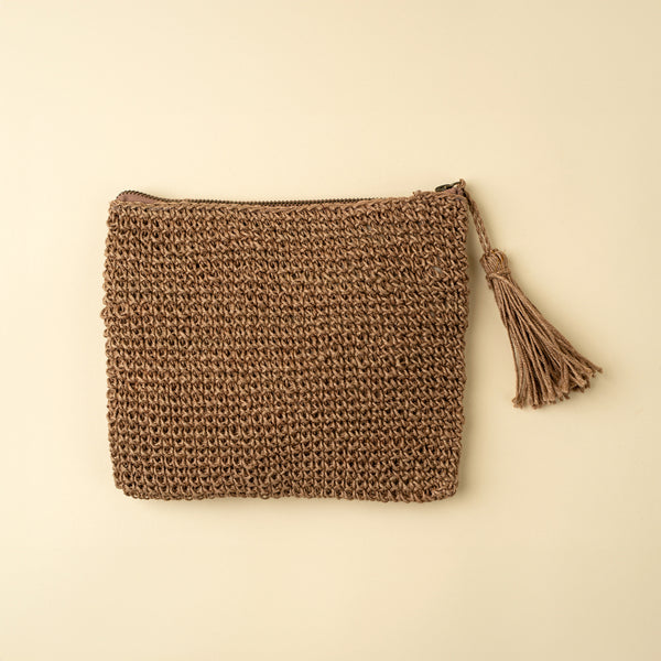 Lola Woven Jute Pouch, Natural