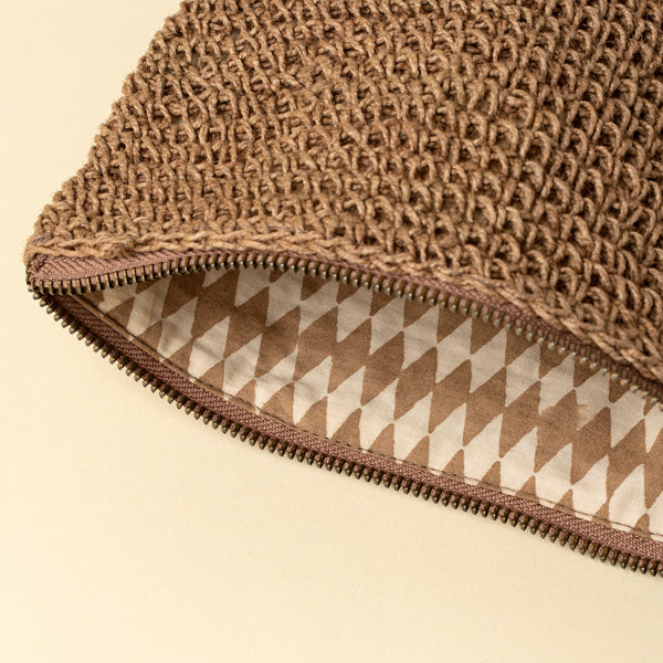 Lola Woven Jute Pouch, Natural