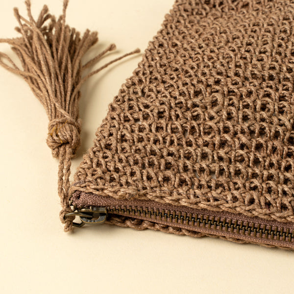 Lola Woven Jute Pouch, Natural